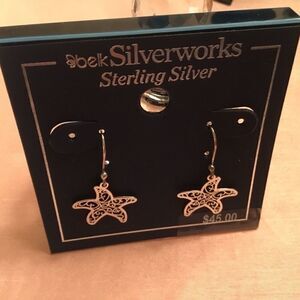 NWT. Sterling Silver Starfish Drop Earrings